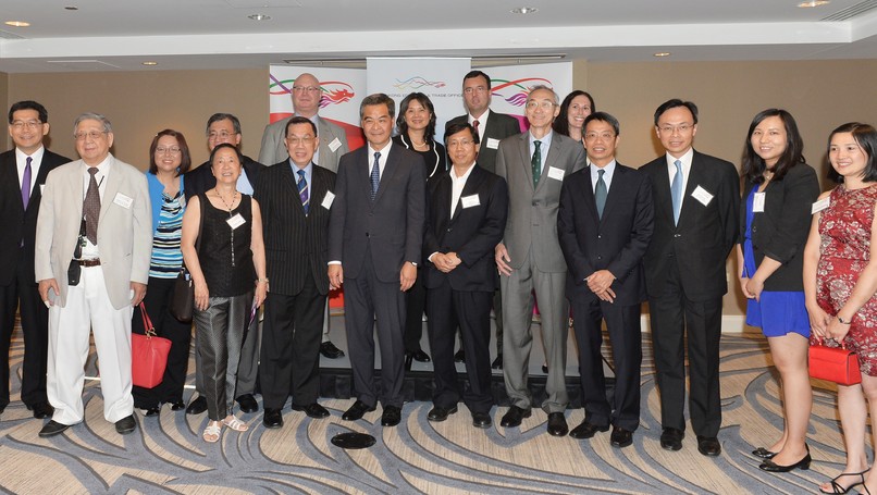 Central USA alumni with Chief Executive CY Leung